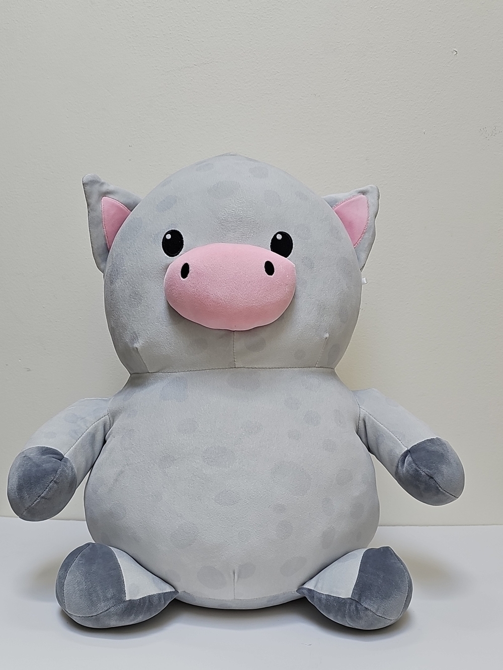Dan Dee 18" Jumbo Gray Spotted Pig Plush – Chubby Kawaii Pillow Stuffed Animal